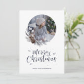 Waterverf Wreatkalligrafie met kerstkaart (Staand voorkant)