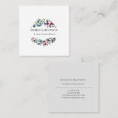 Waterverf Wreator Floral Square Visitekaartje (Voorkant / Achterkant)