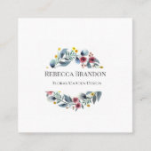 Waterverf Wreator Floral Square Visitekaartje (Voorkant)