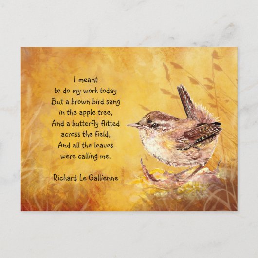 Waterverf Wren Bird voor vogelliefhebbers Briefkaart (Voorkant)