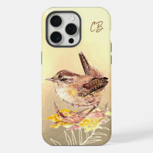 Waterverf Wren Bird Wildlife Natuur Art iPhone 15 Pro Max Case