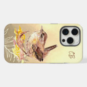 Waterverf Wren Bird Wildlife Natuur Art iPhone Hoesje (Achterkant horizontaal)