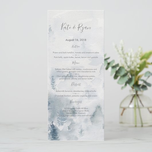 Waterverf wurgen Weddenemenkaart Menu (Staand voorkant)