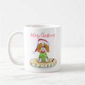 Waterverf Xmas Cavalier King Charles Spaniel Koffiemok (Links)
