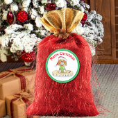 Waterverf Xmas Cavalier King Charles Spaniel Ronde Sticker