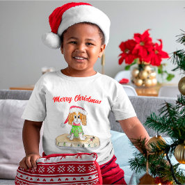 Waterverf Xmas Cavalier King Charles Spaniel T-S T-shirt