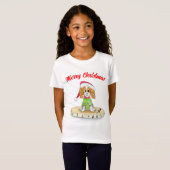 Waterverf Xmas Cavalier King Charles Spaniel T-shirt (Voorkant volledig)