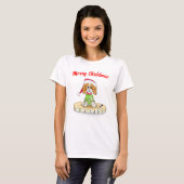 Waterverf Xmas Cavalier King Charles Spaniel T-shirt (Voorkant volledig)