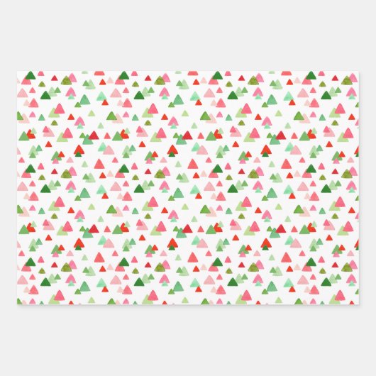Waterverf Xmas Confetti Triangle Zigzag Stippen Inpakpapier Vel (Voorkant)