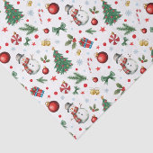 Waterverf Xmas Icons Feestelijke kerstpatroon Tissuepapier (Detail)