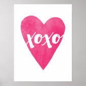 Waterverf XOXO Valentijn Art Print - Roze (Voorkant)