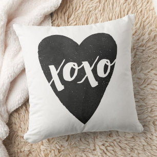 Waterverf XOXO Valentijn Pillow - zwart Kussen
