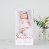 Waterverf XOXO Valentijnsdag Fotokaarten Feestdagenkaart (Staand voorkant)