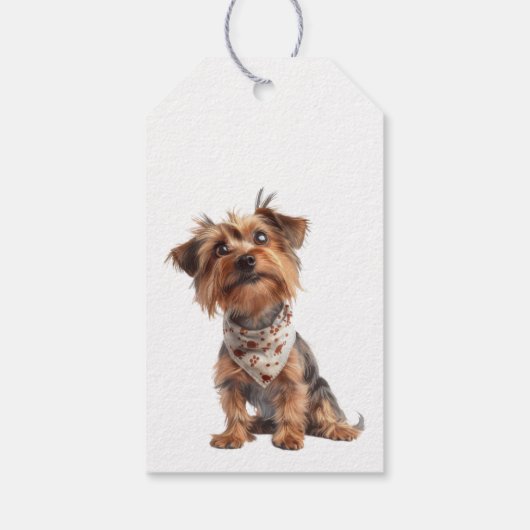 Waterverf Yappy Yorkie Moederdag Cadeaulabel (Achterkant)