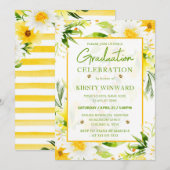 Waterverf Yellow and White Daisies Afstuderen Kaart (Voorkant / Achterkant)