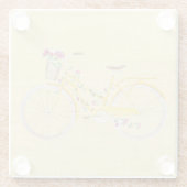 Waterverf Yellow Bike Glazen Onderzetter (Achterkant)
