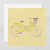 Waterverf Yellow Bike Wenskaart (Voorkant / Achterkant)