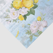 Waterverf Yellow Bird en Floral Pattern Collage Tissuepapier (Detail)