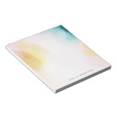 Waterverf Yellow Blauwgroen Blue Tie Dye Ombre Notitieblok (Schuin)