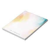 Waterverf Yellow Blauwgroen Blue Tie Dye Ombre Notitieblok (Linkerzijde)