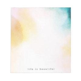 Waterverf Yellow Blauwgroen Blue Tie Dye Ombre Notitieblok