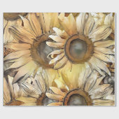 Waterverf Yellow Bouquet Sunflower Collectie Cadeaupapier (Vlak)