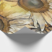 Waterverf Yellow Bouquet Sunflower Collectie Cadeaupapier (Hoek)