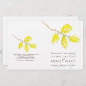 Waterverf yellow catkins trouwprogramma (Voorkant / Achterkant)