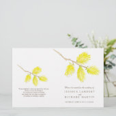 Waterverf yellow catkins trouwprogramma (Staand voorkant)