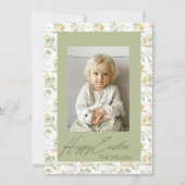 Waterverf Yellow Chicks Happy Easter Foto Feestdagenkaart (Voorkant)