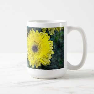 Waterverf Yellow Daisy Koffiemok