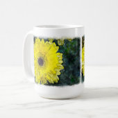 Waterverf Yellow Daisy op wit Koffiemok (Voorkant links)