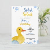 Waterverf Yellow Duck Baby Boy Verjaardag Kaart (Staand voorkant)