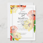 Waterverf Yellow en Red Gerbera Daisies Kaart (Voorkant)