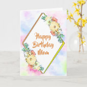 Waterverf Yellow Floral Birthday Kaart voor mam (Gele Bloem)