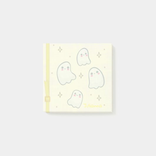 Waterverf Yellow Girly Ghost Name Notes (Voorkant)
