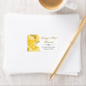 Waterverf Yellow Glam Rozen Flowers Adres Etiket (Insitu)