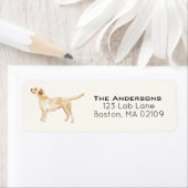 Waterverf Yellow Lab Silhouette Adres Etiket (Insitu)