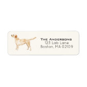 Waterverf Yellow Lab Silhouette Adres Etiket (Voorkant)
