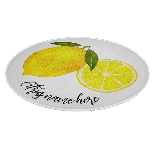 Waterverf Yellow Lemon Snijplank (Hoek)