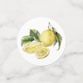 Waterverf Yellow Lemons en Greenery Confetti (Kleine voorkant)