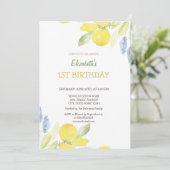 Waterverf Yellow Lemons Flowers Verjaardag Kaart (Staand voorkant)