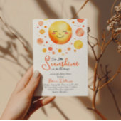 Waterverf Yellow Little Sunshine Baby shower Kaart