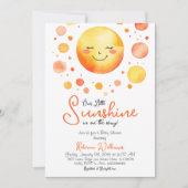Waterverf Yellow Little Sunshine Baby shower Kaart (Voorkant)