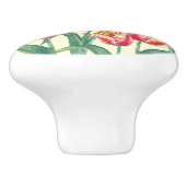 Waterverf Yellow Parrot Tulip Floral Illustration Keramische Knop (Zijkant)