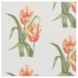 Waterverf Yellow Parrot Tulip Floral Illustration Stof
