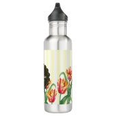 Waterverf Yellow Parrot Tulip Floral Illustration Waterfles (Rechts)