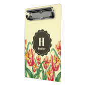 Waterverf Yellow Parrot Tulips Floral Monogram Mini Klembord (Angled2)