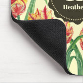 Waterverf Yellow Parrot Tulips Floral Monogram Muismat (Hoek)