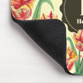 Waterverf Yellow Parrot Tulips Floral Monogram Muismat (Hoek)